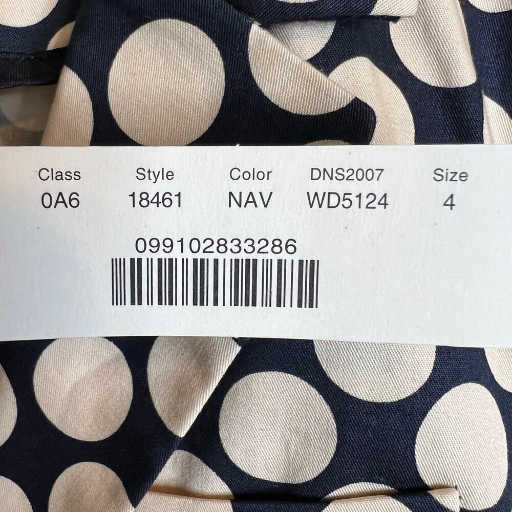 J.Crew Blazer Jacket 98% Cotton Navy Blue with Cream Polka Dots Women’s Size 4 - Picture 10 of 10